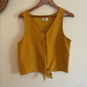 Madewell Mustard Yellow Button-Front Tank Top